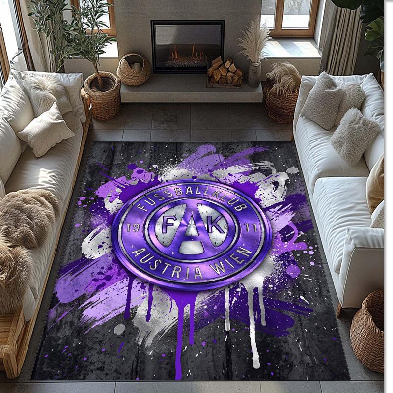 Austria Wien FC Soccer Football Pattern Soft Area Rug Non Slip Indoor Floor Carpet Sports Decor Mat for Bedroom