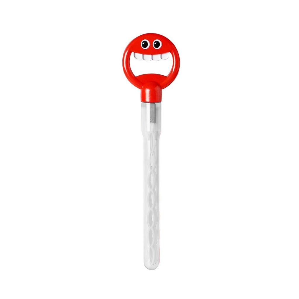 Giocattolo con bacchetta magica a 32 fori con faccina sorridente. Bacchetta magica a cinque griffe per bambini per soffiare bolle, 100 ml