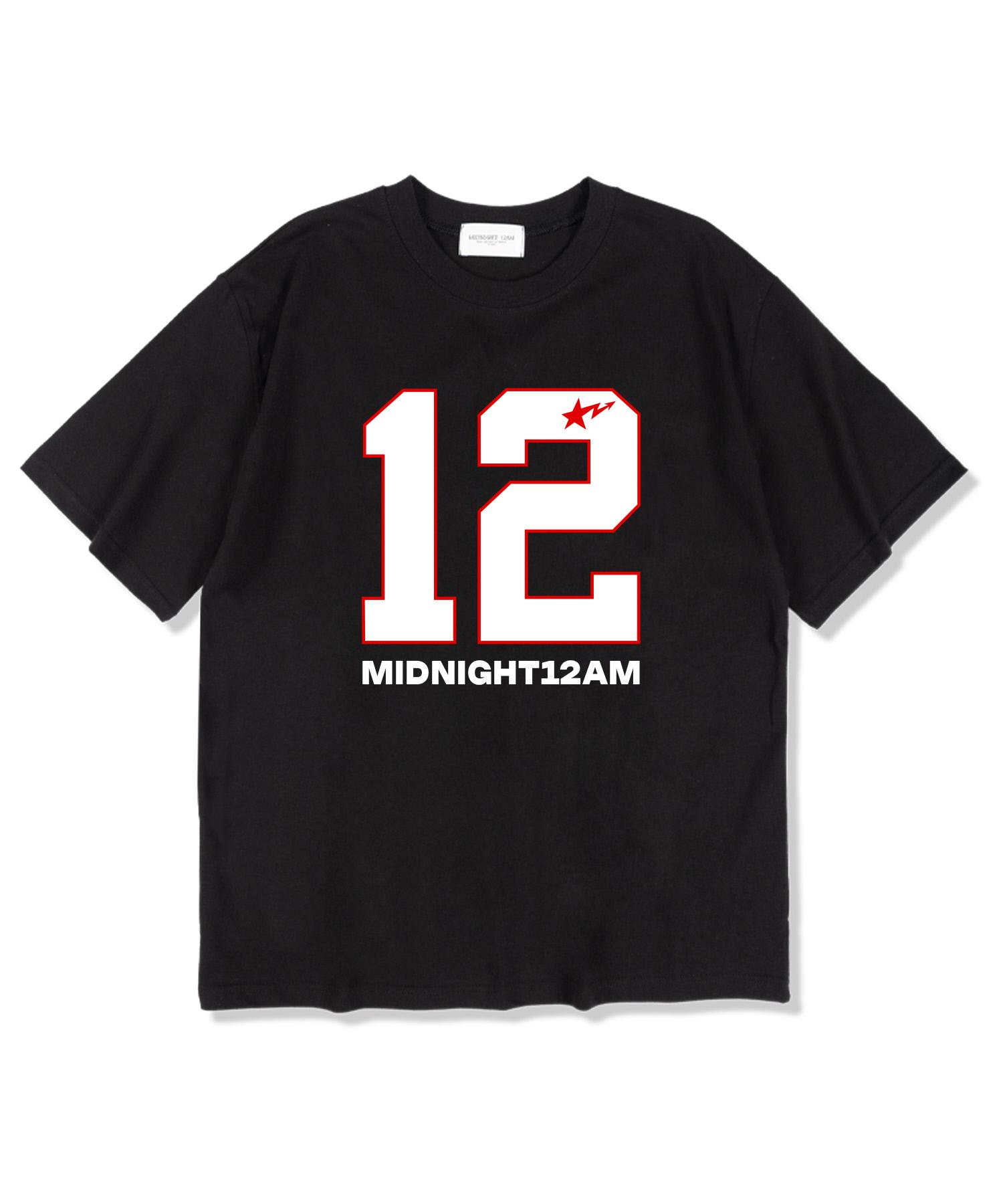 Midnight 12 Am 12-Pointing Short Sleeve T-Shirt Black L