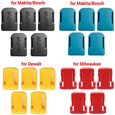 5PCS Plastic Battery Storage Case Holder Rack for Makita/Bosch/Dewalt /Milwaukee 18V Li-ion Devices Machine Drill Battery Holder