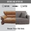 High Elastic Stretchable Cushion Couch Sofa Cover with Skirt Seersucker Sofa Slipcover Easy Fitted  Furniture Protector