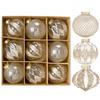 Christmas Transparent Balls Ornament Set 9Pcs Shatterproof Christmas Tree Decoration 80Mm Hanging Ball For Xmas Party Wedding