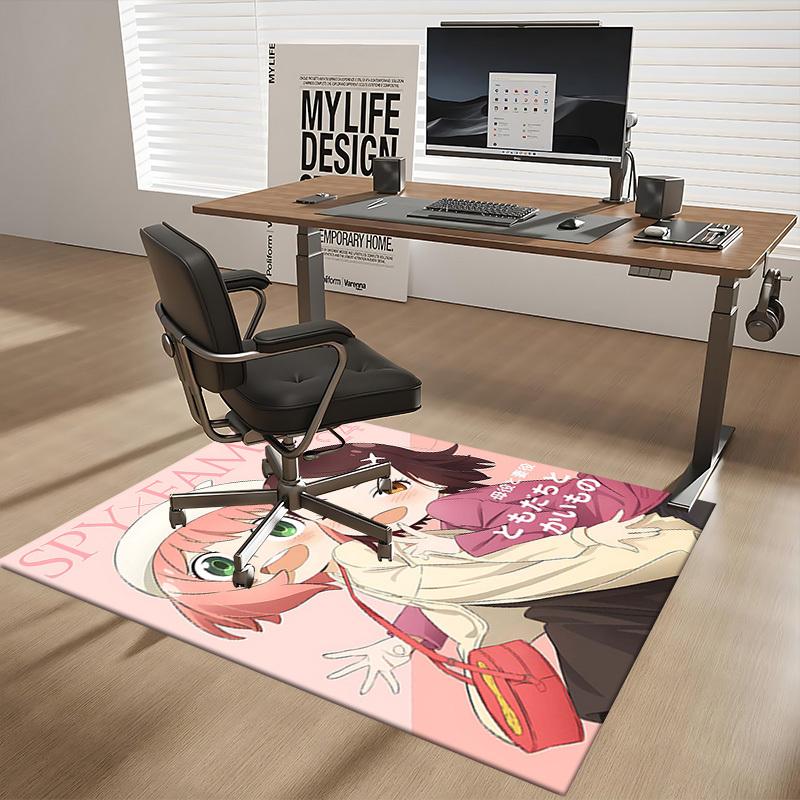1pc Spy X Family Mission 24 Chair Mat - Anime Cartoon Design Office Desk Pad, Non-Slip Carpet for Home Decor, Gaming Room, Bedroom, Living Room, Seaso