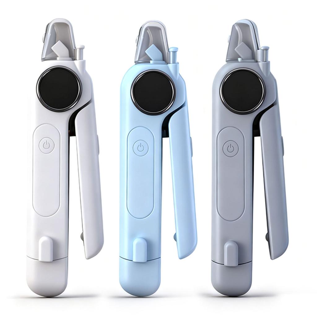 2-in-1 Electric Dog Nail Clippers Equipped with 2 LED Lights Pets Claw Trimmer Safety Protection for Small To Large Dogs