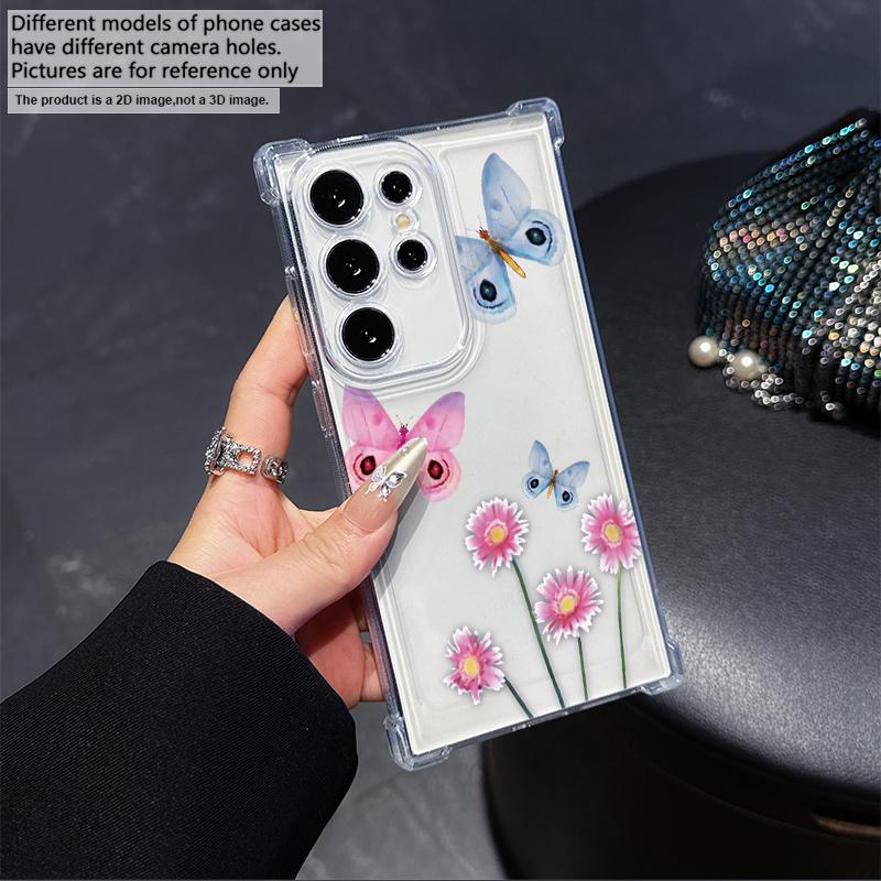 Gradient Butterfly Phone Case for Samsung A20s A21s A23 A24 25 26 31 32 32 33 34 35 50 51 52 53 54 73 Transparent Soft Covers