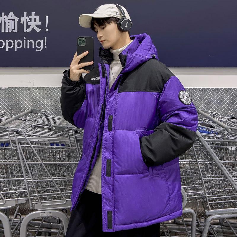 Jachete noi de puf pentru cuplu pentru bărbați și femei În iarnă, culori contrastante îmbinate, largi, pentru cuplu, groase, călduroase, jachete sport, la modă