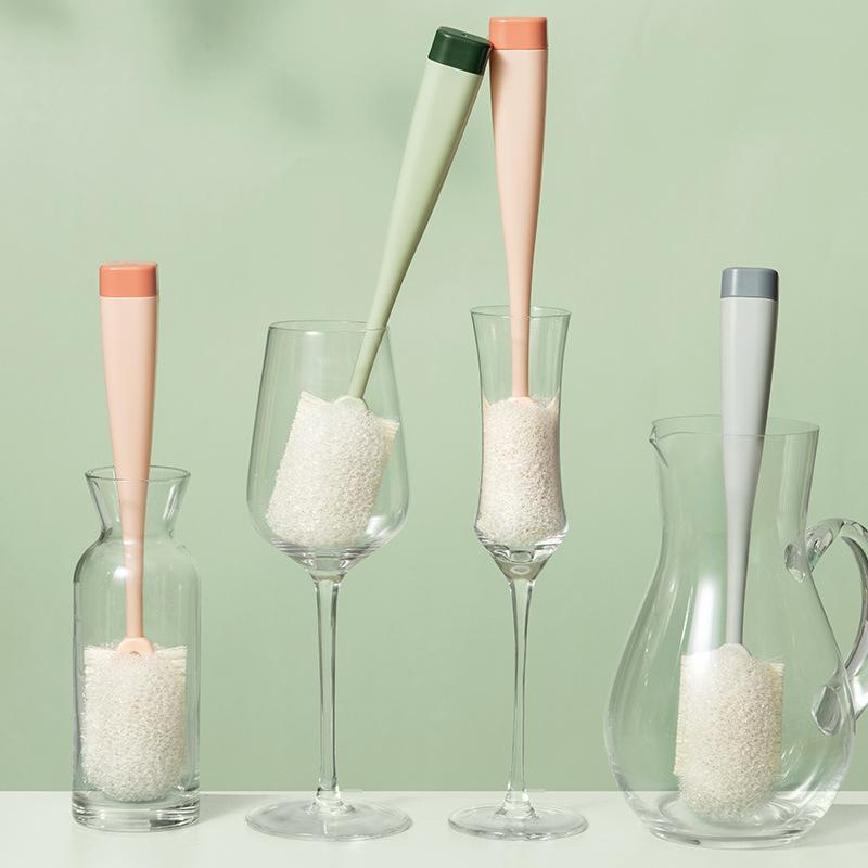Houbičkový kartáč na poháry Kuchyňský čisticí nástroj Dlouhá rukojeť Sklenice na pití vína Láhev Sklenice Mytí Čisticí kartáč