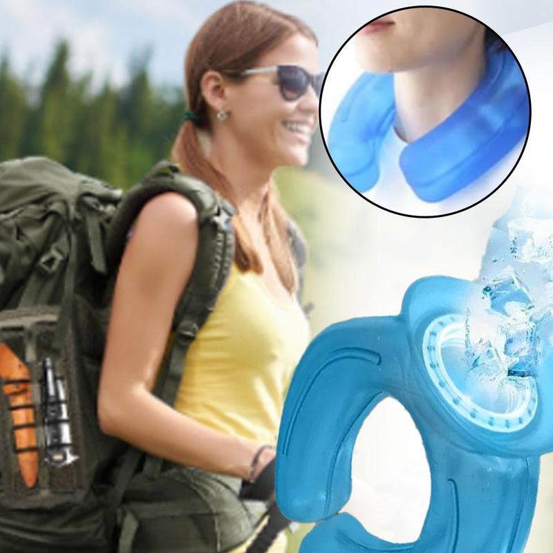 U-Shaped Fit Neck Protection Hot Water Bottle Cold Compress Neck Type PVC Cold Water Bag Knitted Fabric Cover Outdoor Sports