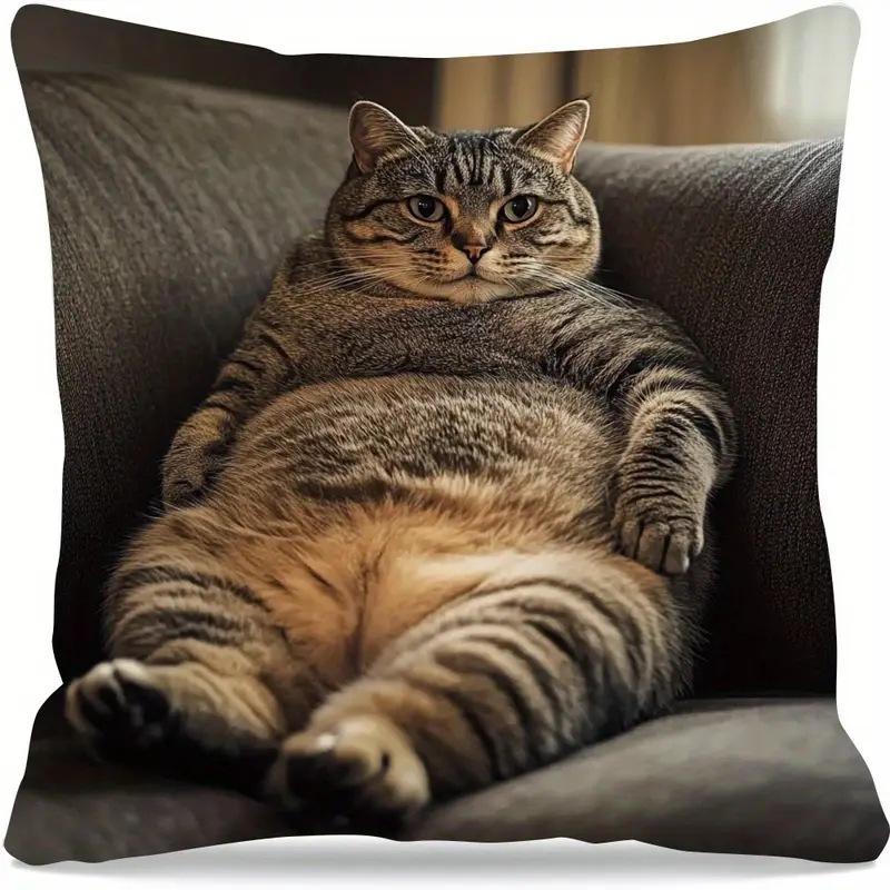 Colorful Bohemian Short Plush Pillowcase 45x45cm Adorable Kitten Living Room Bedroom Decor (Pillow Insert Not Included)