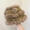 Cartoon Style Wool Beanie With Plush Fur Material And Adjustable Fit For Casual Wear
