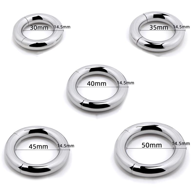 Metal Magnetic Scrotum Stretcher Penis Cock Lock Ring Heavy Male Metal Ball Scrotum Stretcher Delay Ejaculation BDSM Sex Toy