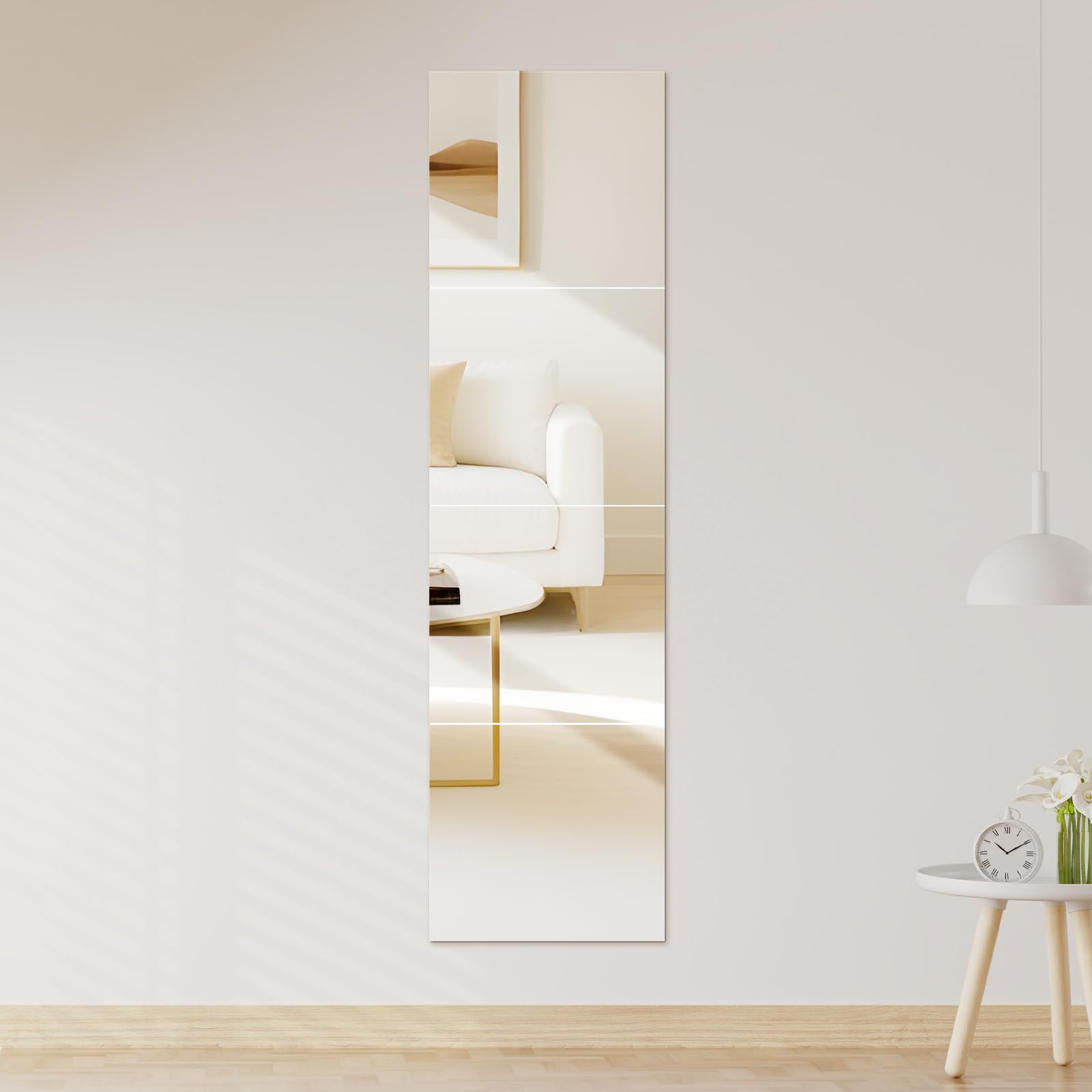 

120 см высота x 28 см небьющееся акриловое без сверления удобное для свободной комбинации x 28 см x 4 Зеркало в полный рост, широкое, настенное, наклейка