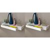 Day and Night - Day and Night Floating Wall Shelves with Drawers 2 Pcs White 80 Cm