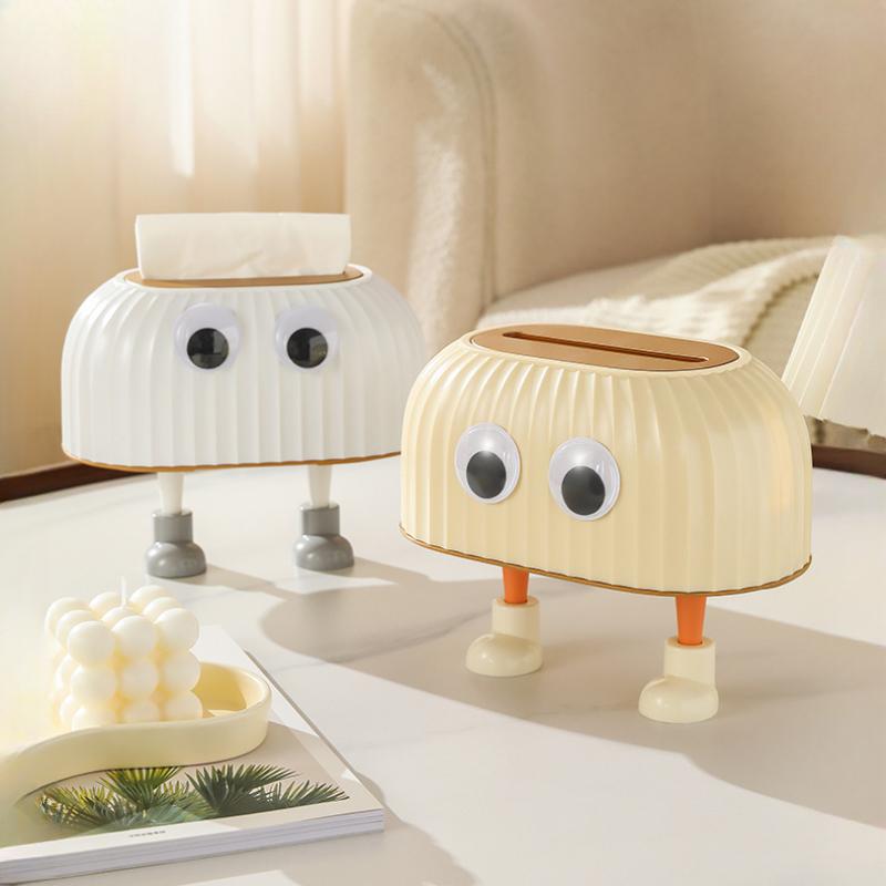 4pcs Cute DIY Round Toe Trash Bin Insoles Adhesive Tissue Box Small Feet Decoration Detachable Punching Free Storage Box Insole