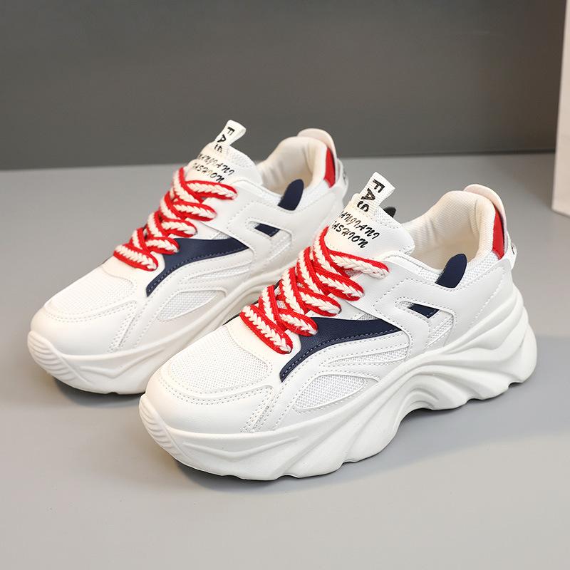 

[Customized] Y2A09 new color matching casual shoes mesh surface 2025 autumn versatile breathable dad shoes heightened sole 40