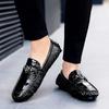 Shoes Men Loafers Leather Moccasin Crocodile Style Footwear Slip On Flat Driving Boat Shoes Classica