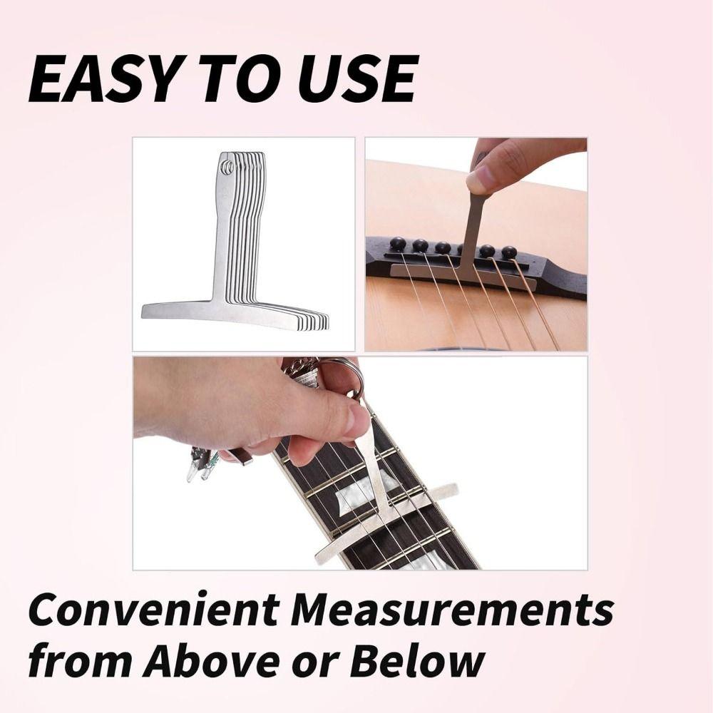9Pcs Arc Measurement Guitar Setup Tools Professional Luthier Tools Guitar T-ruler  Music Tool Kit