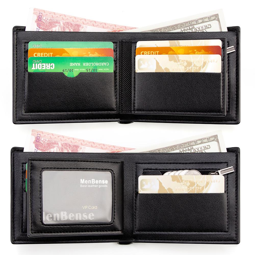 Grenseoverskridende herrebi-fold lommebok med flere kortlommer og myntlomme - High-end forretningsstil