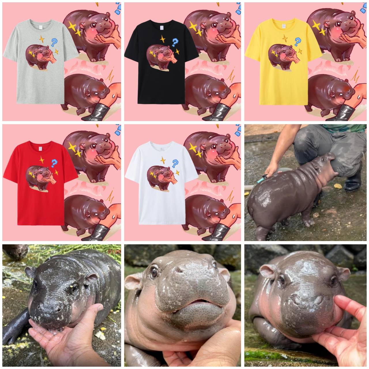 Moo Deng крошечный малыш бегемотик звезда Таиланд милый карликовый бегемот унисекс — фото 2