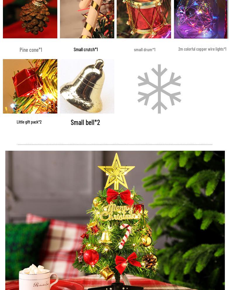 Švytintis PVC Mini Kalėdinės eglutės rinkinys (30cm & 50cm) dekoracijoms