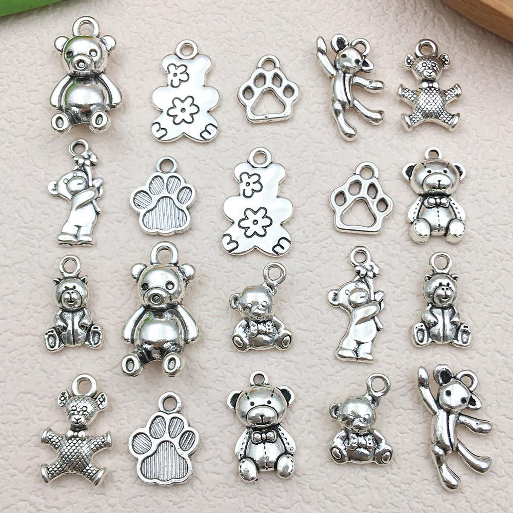 

Antique Silver Alloy Teddy Bear Pendant Charm for DIY Jewelry