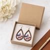 1 Pair Hollow Drop Earrings for Women, Fourth of July Independence Day Earrings, American Flag Stars Stripes Design Hook Earrings