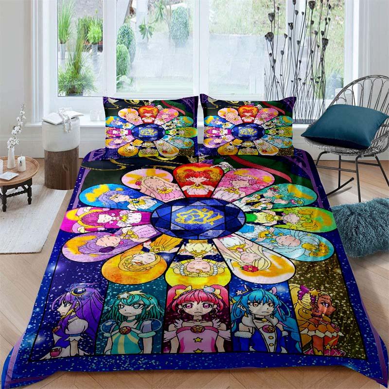 2026 New Pretty Cure Themed Duvet Covers and Pillowcases – Perfect for Single, Double, Queen, and King Beds – Holiday Gifts