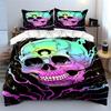 Rainbow Skull with Starry Background Print Bedding Set 1 Duvet Cover 2 Pillowcases for Adult and Children Luxury Gift Full Size