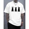 [T-shirt con Coniglietto di Pasqua] T-shirt da Uomo Estiva a Maniche Corte con Stampa di Coniglietto di Pasqua - Top alla Moda Versatile di Alta Gamma Popolare Trendy a Maniche Corte