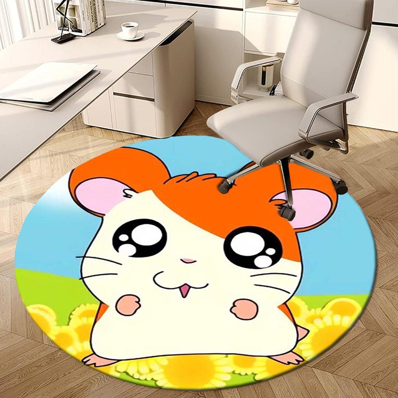 1pc Hamster Round carpet, Made of Polyester,Perfect for Decorating Office Chairs, Living Rooms fplt028