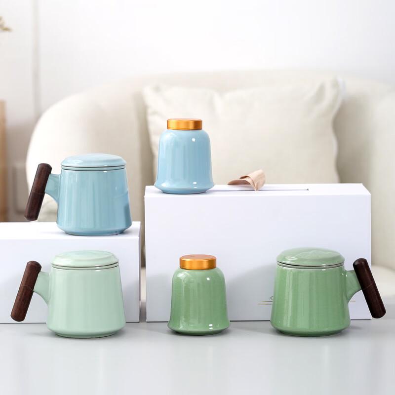 TLAKEHO Ru Kiln Ceramic Tea Infuser Mug