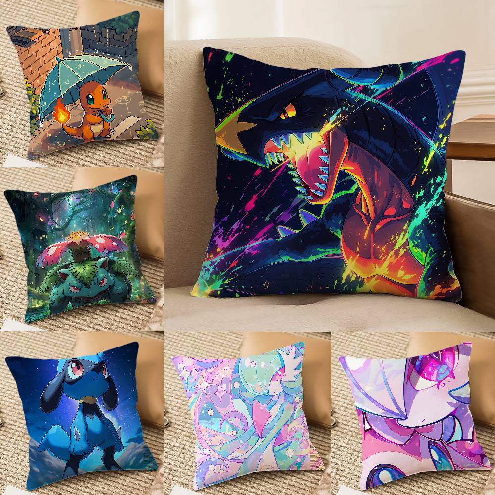 Pokemon Kalos Region Anime Plush Pillow Cover Soft Short Plush Cushion Cover For Sofa Bedroom Home Decor Gift