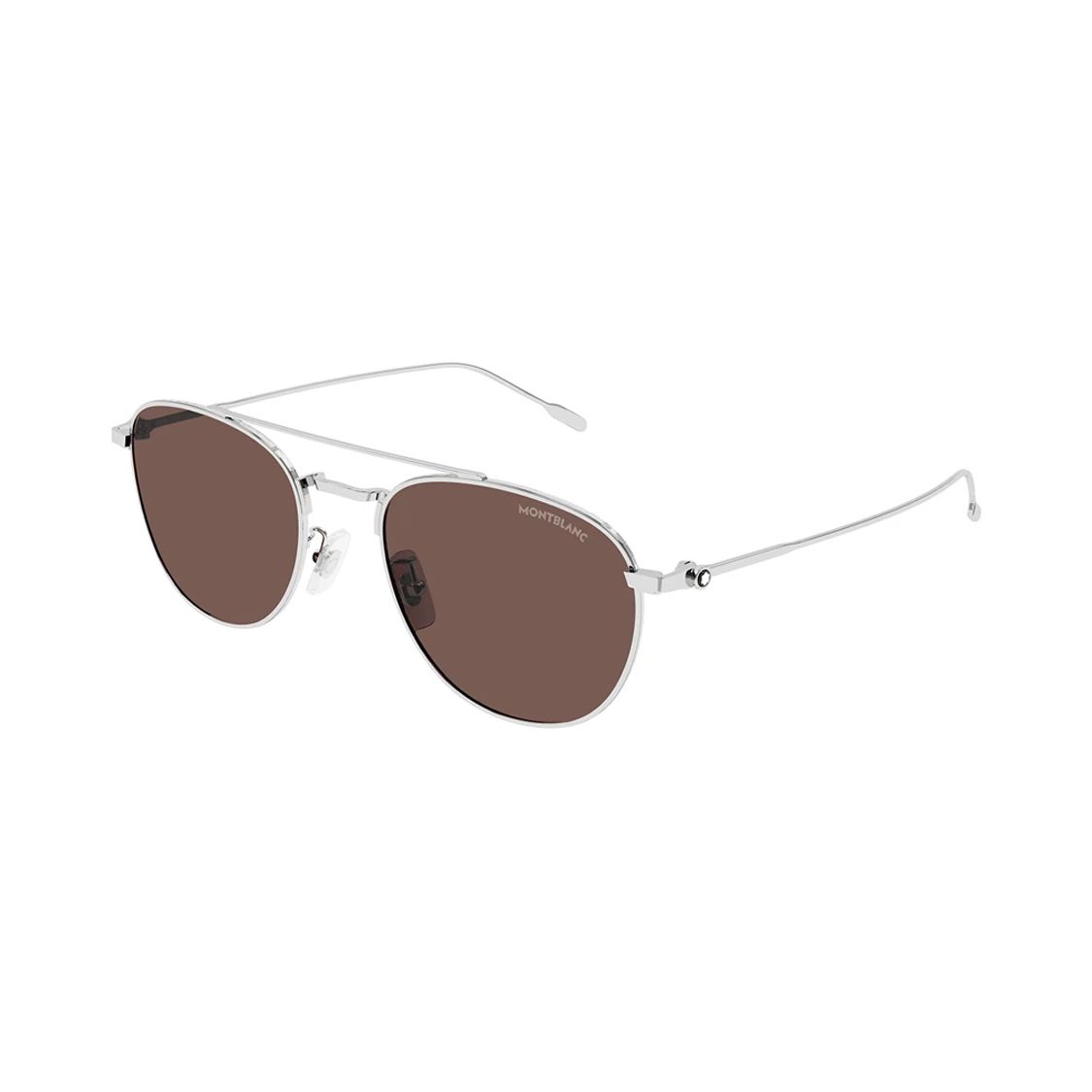 

Montblanc Sunglasses Metal Round Men sunglasses Silver MB0211S002 F,Silver