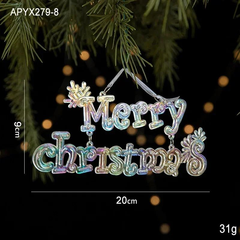 3 Packs Christmas Snowflake Elk Small Pendant Christmas Tree Decorations Acrylic Pendants Colorful Transparent Crystal Pendant