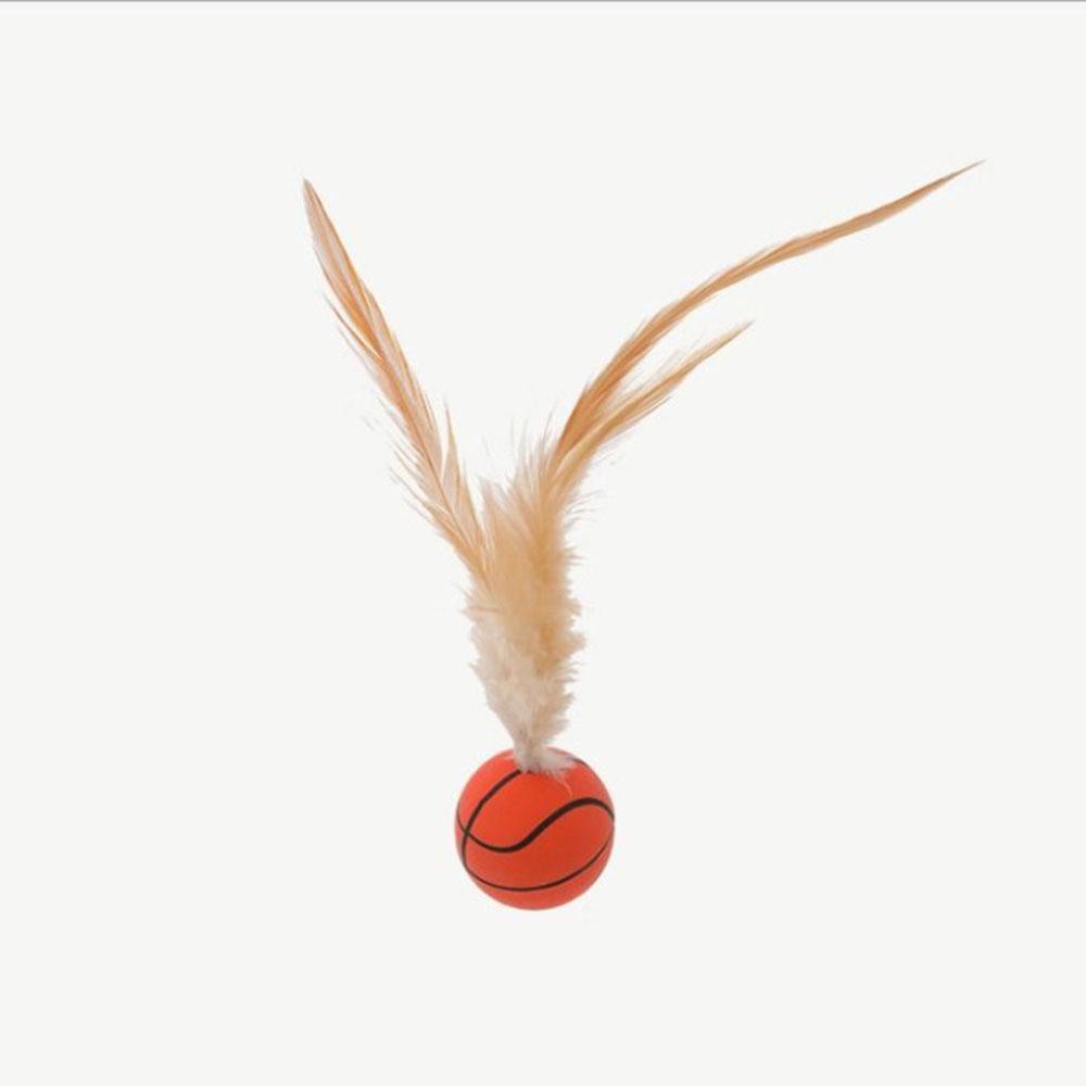 Cat Teaser Wand with Feather & Elastic Ball - Chewable Fun Self-Play Toys for Kitten Boredom Relief Interactive Cat Supplies