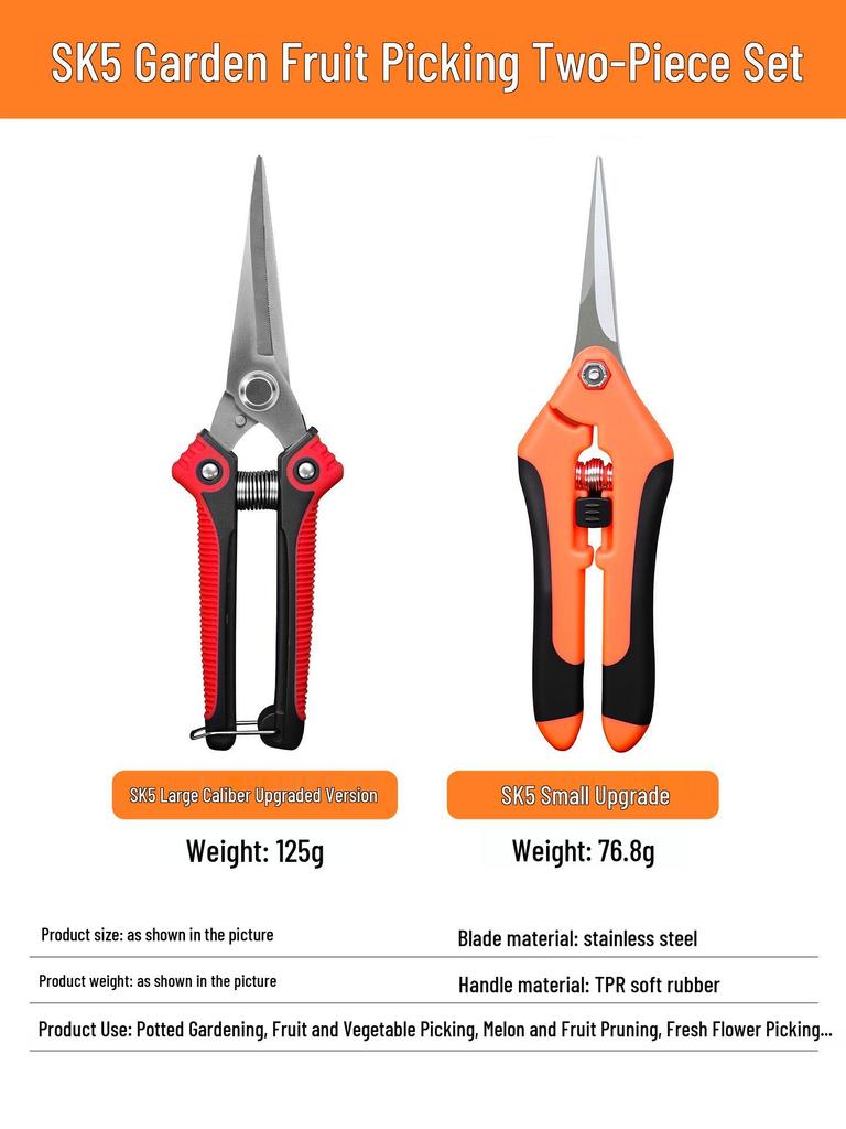 Pruning Shears: Multi-Use Garden, Grape, & Floral Scissors for Fruit Trees & Landscaping