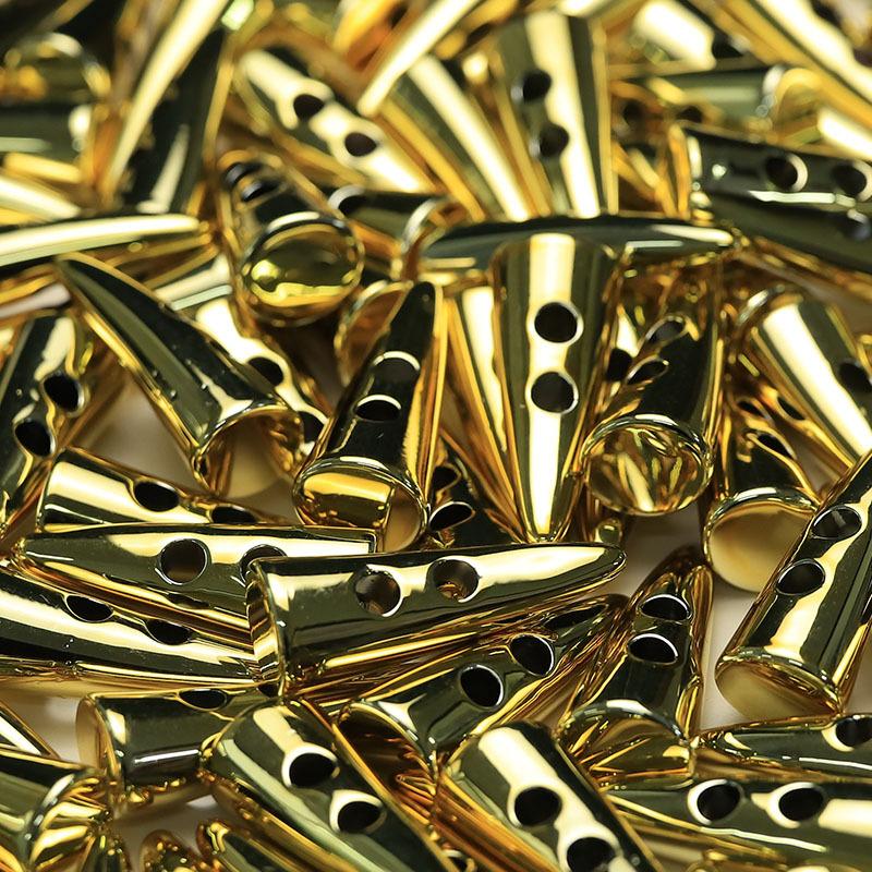 

Horn Tip Clothing Buttons Gold Silver Two-Eyed Double-Sided Coat Decorative Jacket Sweater Belt Cord Buckle 1 #[50x18.5mm QH450 Horn Tip Two Eyes Gold]