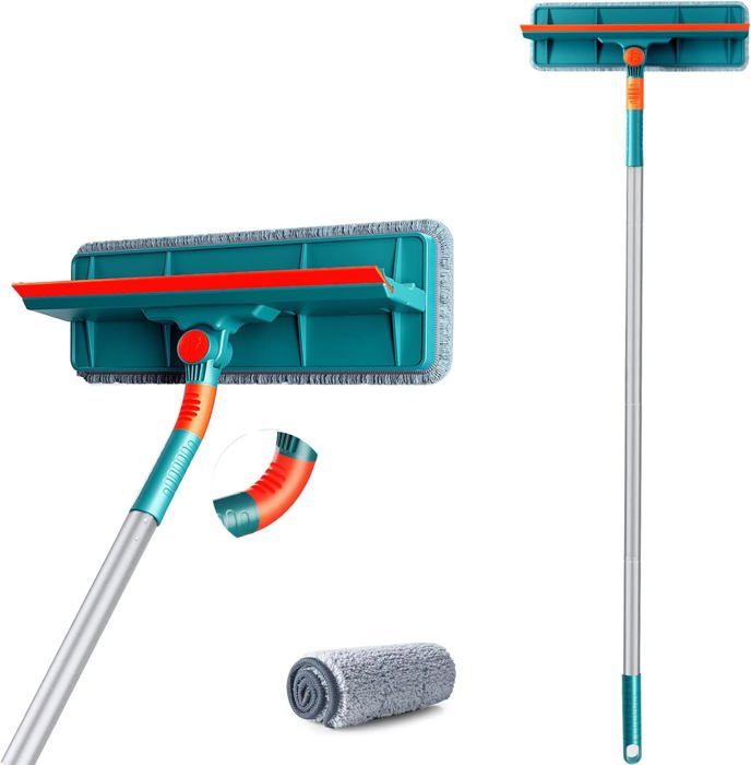 Nettoyeur raclette vitre 2en1 - AIMOONSA - Kit - Manche télescopique 170cm - Lame 30cm - Poignée alu