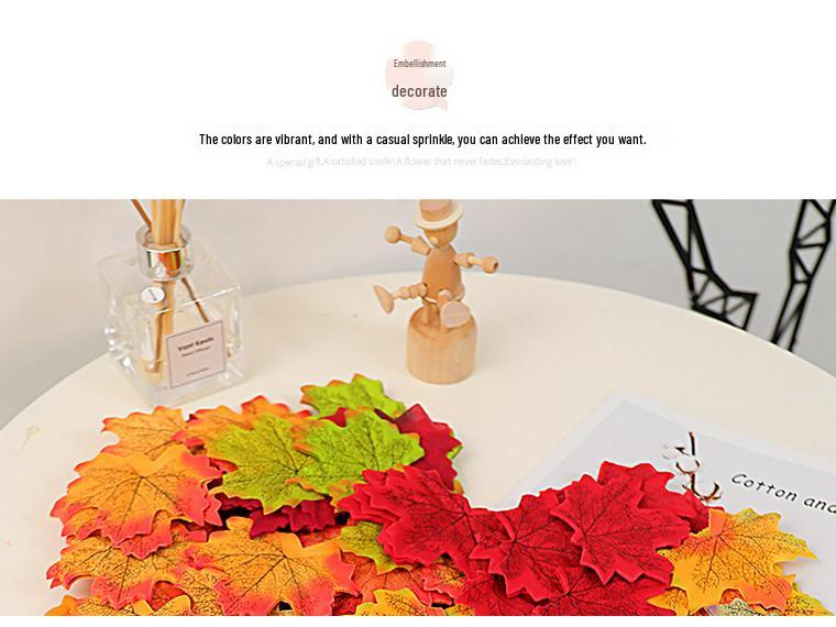 Artificial Red Maple Leaf & Green Leaves Decoration for Kindergarten, Shop Windows, and Landscaping