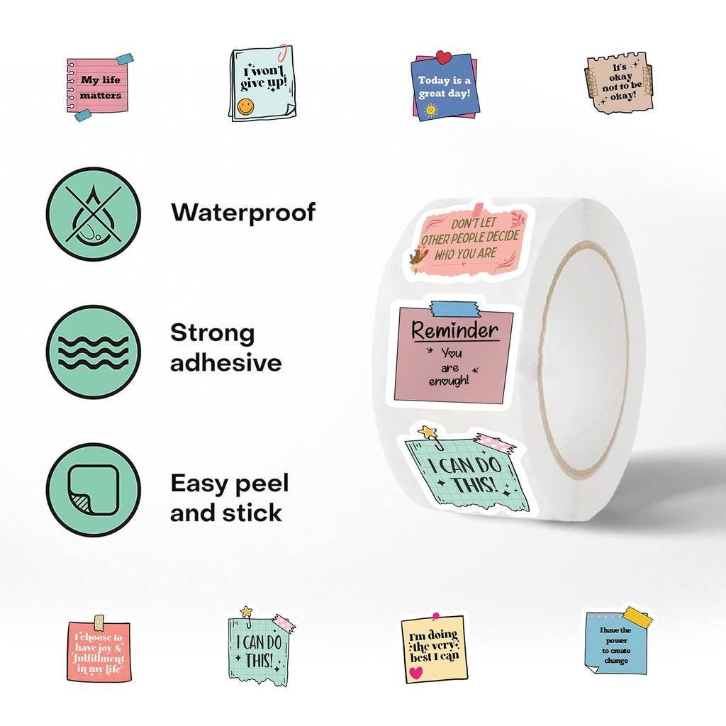 500pcs Motivational Reward Stickers Inspirational Phrase Encouragement Quotes Cute Sticker for Kids Self Affirmation Toys