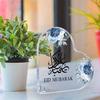 2D Flat, Classic Heart-Shaped Acrylic Eid Mubarak Desktop Decoration Plaque, Suitable for wall Decoration, porch, Room, Villa, accents Home, Hallway,