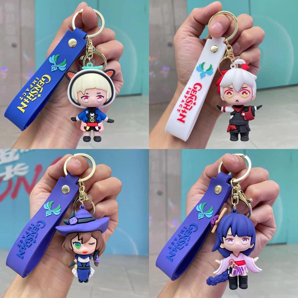Genshin Impact And Naruto Silicone Keychain Figurine Collectible For Anime Fans