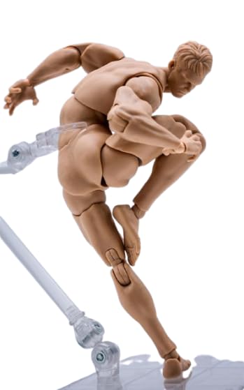 Scale Male Action Super Flexible and Strong Muscle Miniature Figure Body Doll with Interchangeable Hands and Accessory Collection 1/12 Figure, 6-inch
