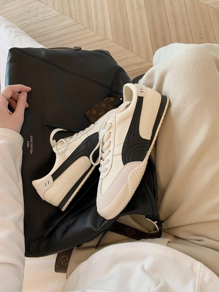 Grape mother same casual shoes Forrest Gump women's shoes lace-up casual leather German training shoes women's little white sports shoes