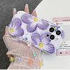 Purple Flower for Iphone17promax Phone Case Apple 16/14pro13/12/15/11 Bracelet X