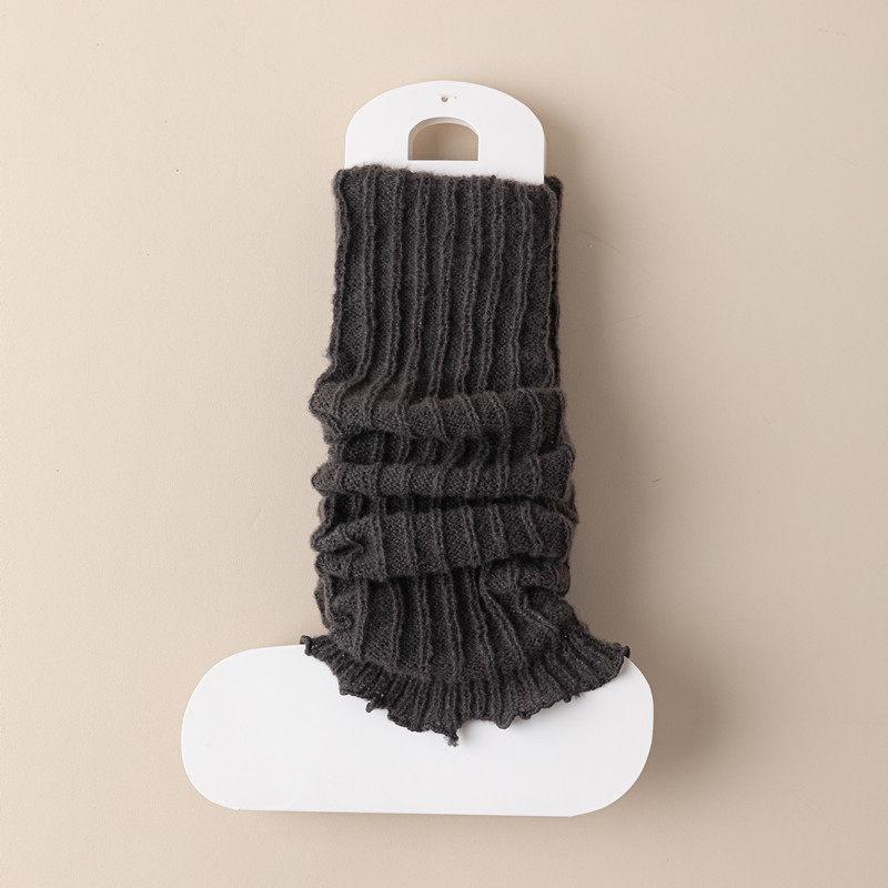 Women's White Knitted Slouch Socks for Spring/Autumn, Mid-High Calf, JK School Style, Perfect with Leather Shoes