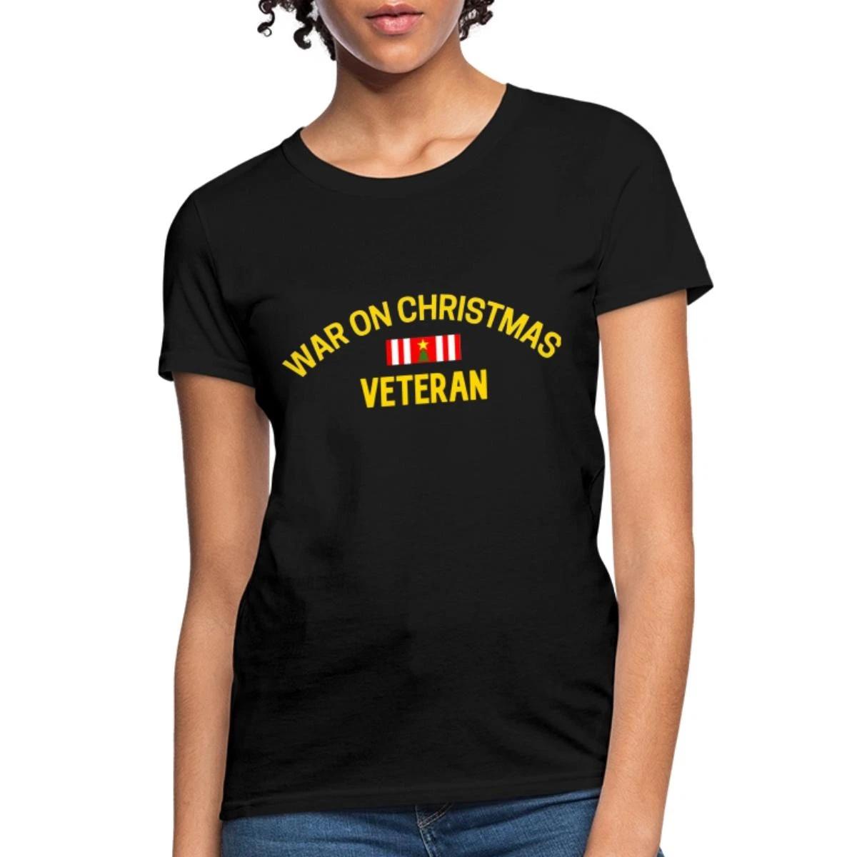 War On Christmas Veteran Anti-Xmas Funny Women s T-Shirt XS
