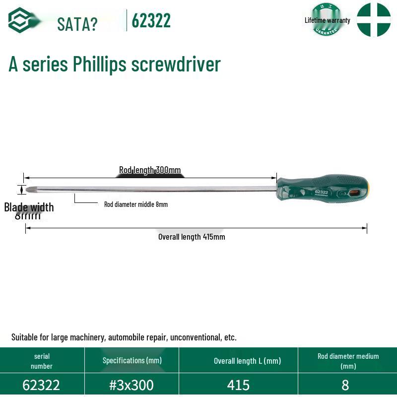 Sata Stubby Screwdriver Set: Phillips, Slotted, Flathead, Torx