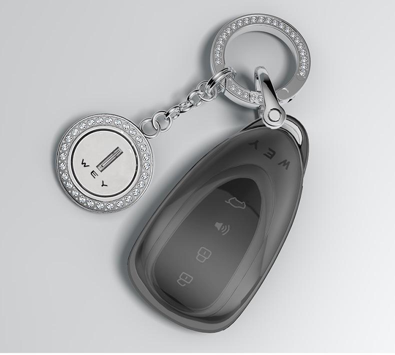 Modrý kryt klíče Blue Mountain pro modely Great Wall Wey Mocha a Latte 2023 - Taška na klíč od vozu s novou energií a přezka