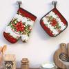 2PS Fe2PStive Floral Oven Mitt2PS - Heat Re2PSi2PStant Pot Holder2PS with Red Poin2PSettia & Green